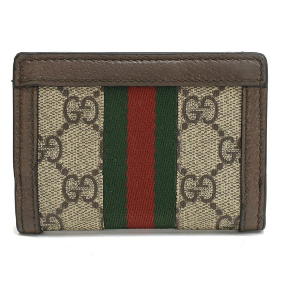 Gucci Tri fold Wallet Ophidia GG Supreme Sherry Line Beige - Picture 3 of 9